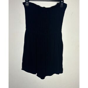 Wild Fable Strapless Romper Dress Black Size S Smocked Tie Front
